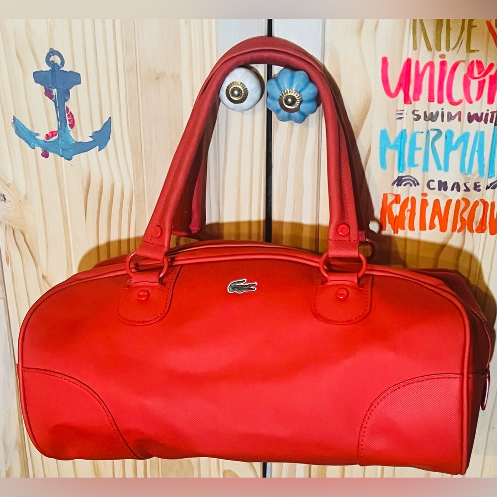 Lacoste Red Bowling Bag Purse
